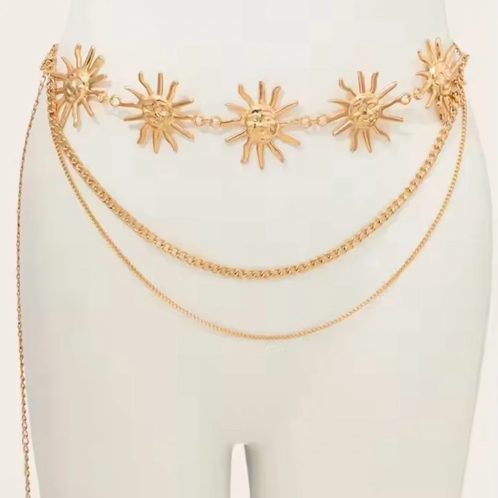 Celestial Vintage Layered Chain Belt For Women 43”